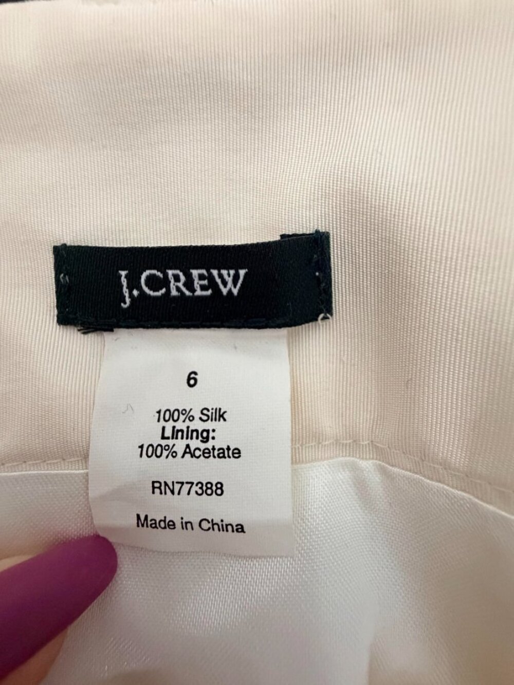 2/$30 J Crew Silk Bow Strapless Sundress Knee Length Bright Cream 6 #A2926 - Picture 5 of 6